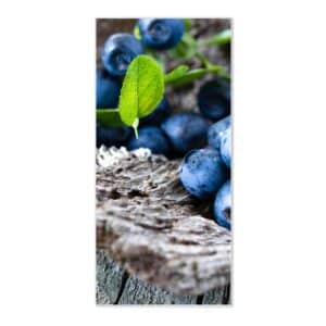 Banjado Magnettafel 37x78cm Magnetwand  Weiß Aus Metall Magnetpinnwand Pinnwand Inkl. 4 Magnete Motiv Blaubeeren