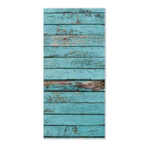 Banjado Magnettafel 37x78cm Magnetwand  Weiß Aus Metall Magnetpinnwand Pinnwand Inkl. 4 Magnete Motiv Blaue Holzlatten