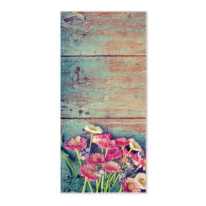 Banjado Magnettafel 37x78cm Magnetwand  Weiß Aus Metall Magnetpinnwand Pinnwand Inkl. 4 Magnete Motiv Blumenpfücken