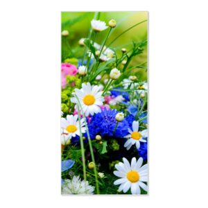 Banjado Magnettafel 37x78cm Magnetwand  Weiß Aus Metall Magnetpinnwand Pinnwand Inkl. 4 Magnete Motiv Blumenstrauß