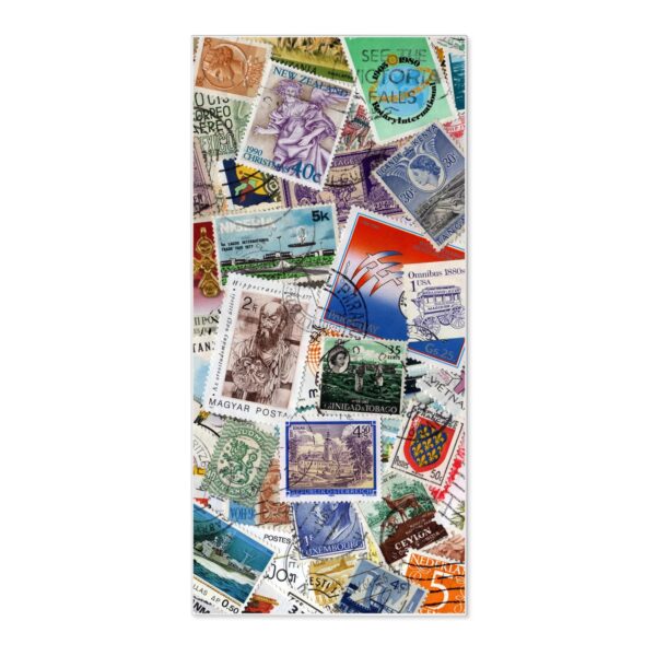 Banjado Magnettafel 37x78cm Magnetwand  Weiß Aus Metall Magnetpinnwand Pinnwand Inkl. 4 Magnete Motiv Briefmarken