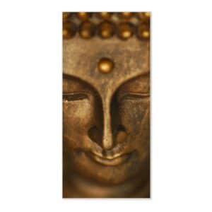 Banjado Magnettafel 37x78cm Magnetwand  Weiß Aus Metall Magnetpinnwand Pinnwand Inkl. 4 Magnete Motiv Buddha Gold