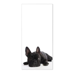 Banjado Magnettafel 37x78cm Magnetwand  Weiß Aus Metall Magnetpinnwand Pinnwand Inkl. 4 Magnete Motiv Bulldogge