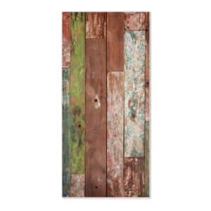 Banjado Magnettafel 37x78cm Magnetwand  Weiß Aus Metall Magnetpinnwand Pinnwand Inkl. 4 Magnete Motiv Buntes Holz