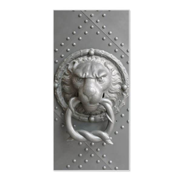 Banjado Magnettafel 37x78cm Magnetwand  Weiß Aus Metall Magnetpinnwand Pinnwand Inkl. 4 Magnete Motiv Eisentor