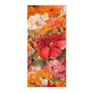Banjado Magnettafel 37x78cm Magnetwand  Weiß Aus Metall Magnetpinnwand Pinnwand Inkl. 4 Magnete Motiv Fallende Blumen