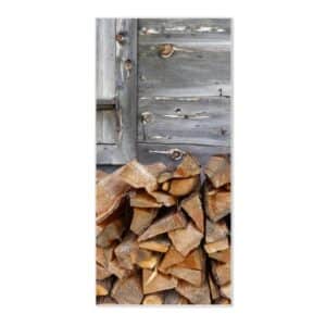 Banjado Magnettafel 37x78cm Magnetwand  Weiß Aus Metall Magnetpinnwand Pinnwand Inkl. 4 Magnete Motiv Feuerholz