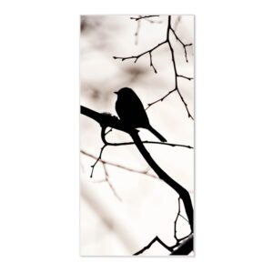 Banjado Magnettafel 37x78cm Magnetwand  Weiß Aus Metall Magnetpinnwand Pinnwand Inkl. 4 Magnete Motiv Früher Vogel