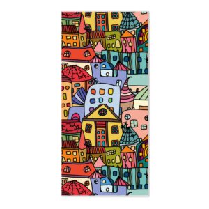Banjado Magnettafel 37x78cm Magnetwand  Weiß Aus Metall Magnetpinnwand Pinnwand Inkl. 4 Magnete Motiv Funky Town