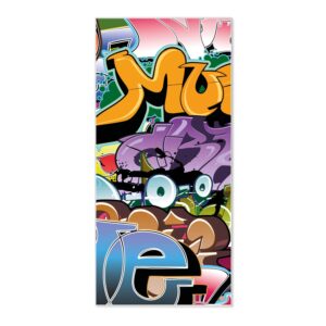 Banjado Magnettafel 37x78cm Magnetwand  Weiß Aus Metall Magnetpinnwand Pinnwand Inkl. 4 Magnete Motiv Graffiti