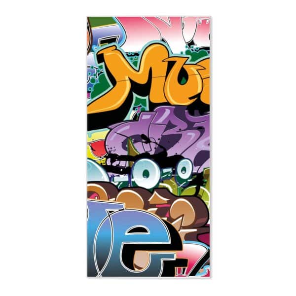 Banjado Magnettafel 37x78cm Magnetwand  Weiß Aus Metall Magnetpinnwand Pinnwand Inkl. 4 Magnete Motiv Graffiti