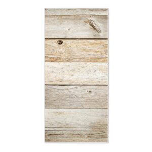 Banjado Magnettafel 37x78cm Magnetwand  Weiß Aus Metall Magnetpinnwand Pinnwand Inkl. 4 Magnete Motiv Graues Holz