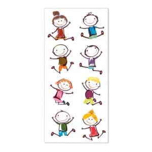 Banjado Magnettafel 37x78cm Magnetwand  Weiß Aus Metall Magnetpinnwand Pinnwand Inkl. 4 Magnete Motiv Happy Kids