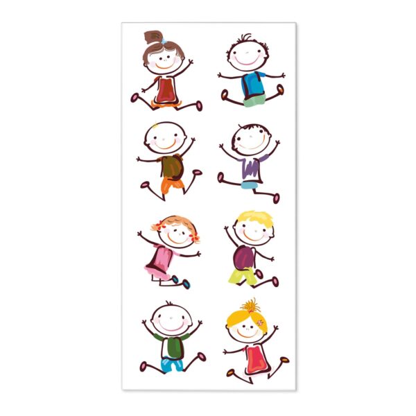 Banjado Magnettafel 37x78cm Magnetwand  Weiß Aus Metall Magnetpinnwand Pinnwand Inkl. 4 Magnete Motiv Happy Kids