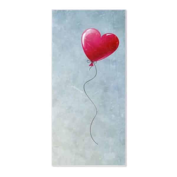 Banjado Magnettafel 37x78cm Magnetwand  Weiß Aus Metall Magnetpinnwand Pinnwand Inkl. 4 Magnete Motiv Herzballon