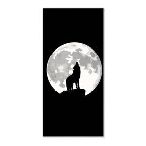 Banjado Magnettafel 37x78cm Magnetwand  Weiß Aus Metall Magnetpinnwand Pinnwand Inkl. 4 Magnete Motiv Heulender Wolf Sw