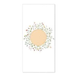 Banjado Magnettafel 37x78cm Magnetwand  Weiß Aus Metall Magnetpinnwand Pinnwand Inkl. 4 Magnete Motiv Hibiskus Kreis