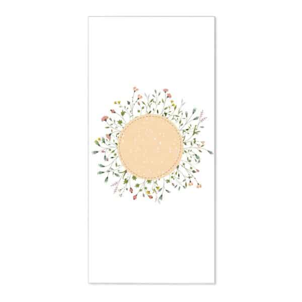 Banjado Magnettafel 37x78cm Magnetwand  Weiß Aus Metall Magnetpinnwand Pinnwand Inkl. 4 Magnete Motiv Hibiskus Kreis