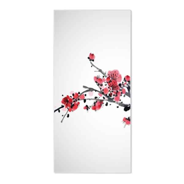Banjado Magnettafel 37x78cm Magnetwand  Weiß Aus Metall Magnetpinnwand Pinnwand Inkl. 4 Magnete Motiv Japanische Blüten 2