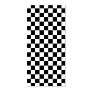 Banjado Magnettafel 37x78cm Magnetwand  Weiß Aus Metall Magnetpinnwand Pinnwand Inkl. 4 Magnete Motiv Karo Schwarz
