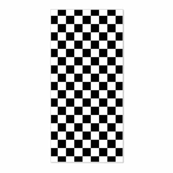 Banjado Magnettafel 37x78cm Magnetwand  Weiß Aus Metall Magnetpinnwand Pinnwand Inkl. 4 Magnete Motiv Karo Schwarz