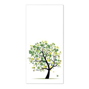 Banjado Magnettafel 37x78cm Magnetwand  Weiß Aus Metall Magnetpinnwand Pinnwand Inkl. 4 Magnete Motiv Laubzauberbaum
