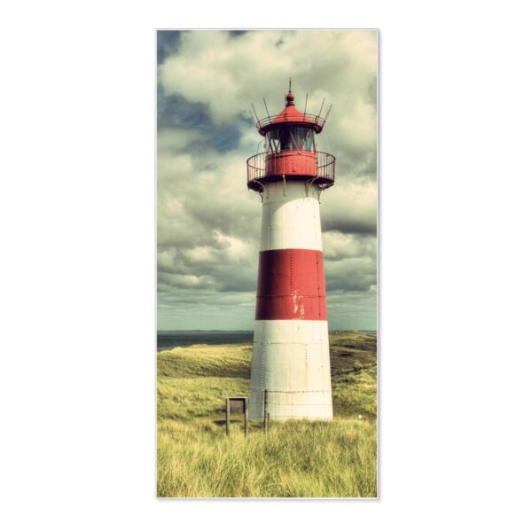 Banjado Magnettafel 37x78cm Magnetwand  Weiß Aus Metall Magnetpinnwand Pinnwand Inkl. 4 Magnete Motiv Leuchtturm Sylt