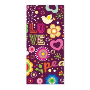 Banjado Magnettafel 37x78cm Magnetwand  Weiß Aus Metall Magnetpinnwand Pinnwand Inkl. 4 Magnete Motiv Love And Peace
