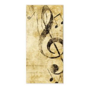 Banjado Magnettafel 37x78cm Magnetwand  Weiß Aus Metall Magnetpinnwand Pinnwand Inkl. 4 Magnete Motiv Music