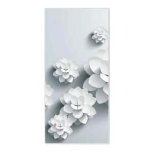 Banjado Magnettafel 37x78cm Magnetwand  Weiß Aus Metall Magnetpinnwand Pinnwand Inkl. 4 Magnete Motiv Papier Lotus