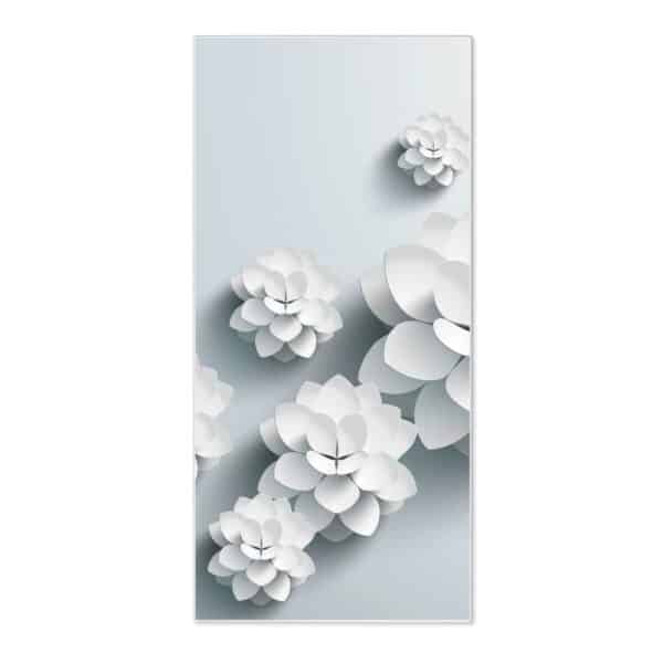 Banjado Magnettafel 37x78cm Magnetwand  Weiß Aus Metall Magnetpinnwand Pinnwand Inkl. 4 Magnete Motiv Papier Lotus