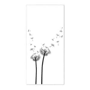 Banjado Magnettafel 37x78cm Magnetwand  Weiß Aus Metall Magnetpinnwand Pinnwand Inkl. 4 Magnete Motiv Pusteblume 2
