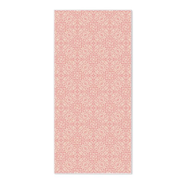 Banjado Magnettafel 37x78cm Magnetwand  Weiß Aus Metall Magnetpinnwand Pinnwand Inkl. 4 Magnete Motiv Rosa Arabesque