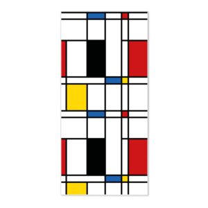 Banjado Magnettafel 37x78cm Magnetwand  Weiß Aus Metall Magnetpinnwand Pinnwand Inkl. 4 Magnete Motiv Rot Gelb Blau