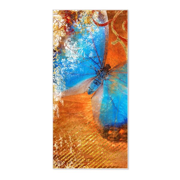 Banjado Magnettafel 37x78cm Magnetwand  Weiß Aus Metall Magnetpinnwand Pinnwand Inkl. 4 Magnete Motiv Schmetterling