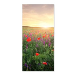 Banjado Magnettafel 37x78cm Magnetwand  Weiß Aus Metall Magnetpinnwand Pinnwand Inkl. 4 Magnete Motiv Sommerfeld