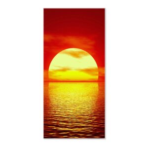 Banjado Magnettafel 37x78cm Magnetwand  Weiß Aus Metall Magnetpinnwand Pinnwand Inkl. 4 Magnete Motiv Sonnenuntergang