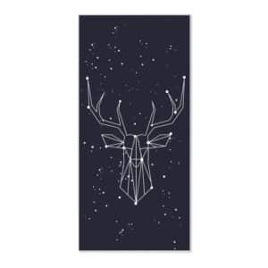 Banjado Magnettafel 37x78cm Magnetwand  Weiß Aus Metall Magnetpinnwand Pinnwand Inkl. 4 Magnete Motiv Sternbild Hirsch