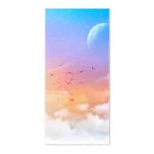 Banjado Magnettafel 37x78cm Magnetwand  Weiß Aus Metall Magnetpinnwand Pinnwand Inkl. 4 Magnete Motiv Vögel Am Himmel