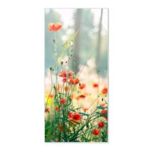 Banjado Magnettafel 37x78cm Magnetwand  Weiß Aus Metall Magnetpinnwand Pinnwand Inkl. 4 Magnete Motiv Waldmohn