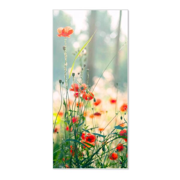 Banjado Magnettafel 37x78cm Magnetwand  Weiß Aus Metall Magnetpinnwand Pinnwand Inkl. 4 Magnete Motiv Waldmohn