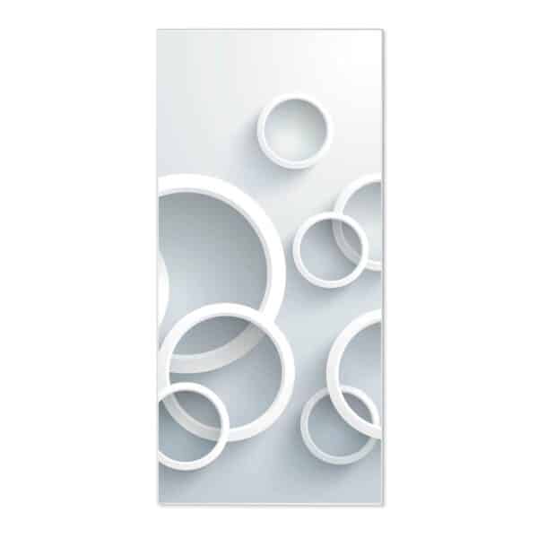 Banjado Magnettafel 37x78cm Magnetwand  Weiß Aus Metall Magnetpinnwand Pinnwand Inkl. 4 Magnete Motiv Weiße Ringe