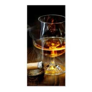 Banjado Magnettafel 37x78cm Magnetwand  Weiß Aus Metall Magnetpinnwand Pinnwand Inkl. 4 Magnete Motiv Whiskey & Cigar
