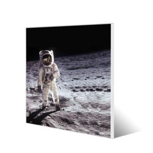 Banjado Magnettafel 50x50cm Magnetwand Weiß Aus Metall Magnetpinnwand Pinnwand Inkl. 4 Magnete Motiv Astronaut
