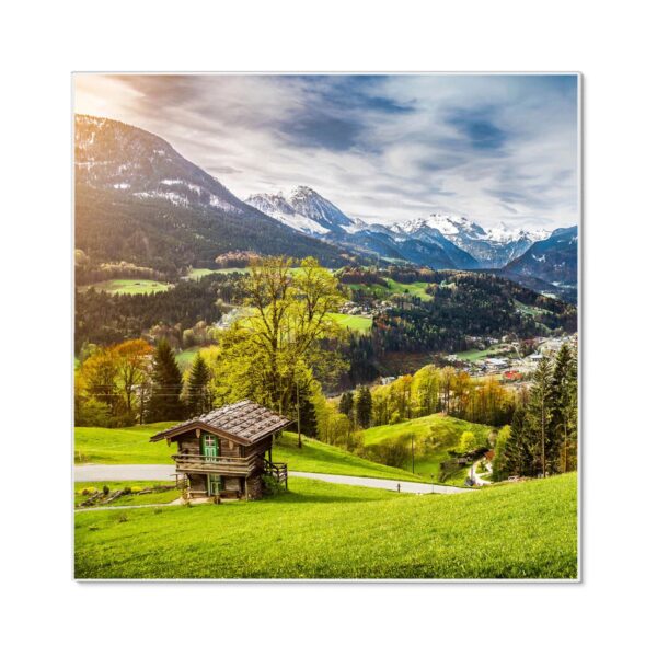Banjado Magnettafel 50x50cm Magnetwand Weiß Aus Metall Magnetpinnwand Pinnwand Inkl. 4 Magnete Motiv Berchtesgadener Land