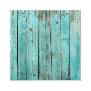 Banjado Magnettafel 50x50cm Magnetwand Weiß Aus Metall Magnetpinnwand Pinnwand Inkl. 4 Magnete Motiv Blaues Holz