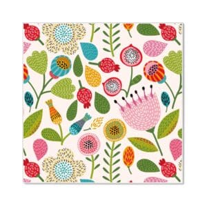 Banjado Magnettafel 50x50cm Magnetwand Weiß Aus Metall Magnetpinnwand Pinnwand Inkl. 4 Magnete Motiv Blumen Naiv