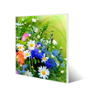 Banjado Magnettafel 50x50cm Magnetwand Weiß Aus Metall Magnetpinnwand Pinnwand Inkl. 4 Magnete Motiv Blumenstrauß