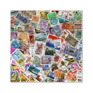 Banjado Magnettafel 50x50cm Magnetwand Weiß Aus Metall Magnetpinnwand Pinnwand Inkl. 4 Magnete Motiv Briefmarken