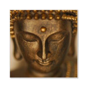 Banjado Magnettafel 50x50cm Magnetwand Weiß Aus Metall Magnetpinnwand Pinnwand Inkl. 4 Magnete Motiv Buddha Gold